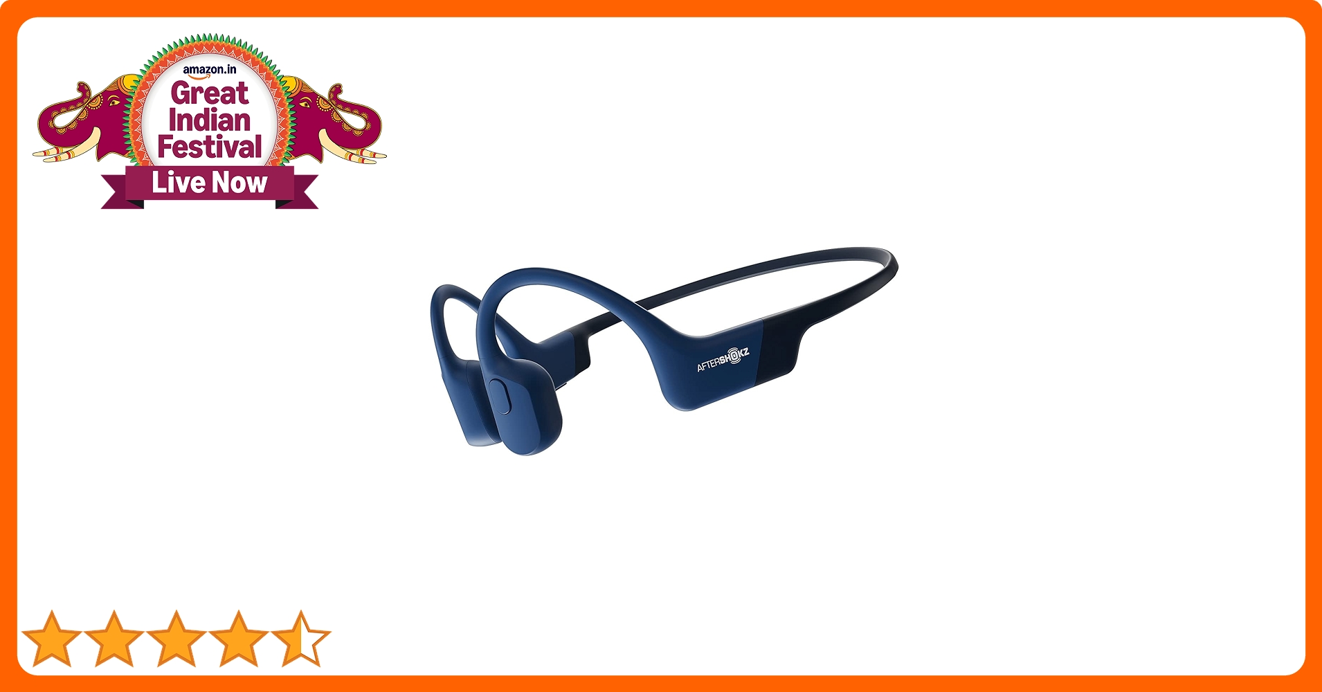 AfterShokz Aeropex Wireless Over The Ear Headphone with Mic